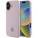 Rožinis dėklas Apple iPhone 16 telefonui "Guess PU Grained 4G Small Metal Logo MagSafe Case"