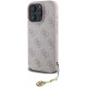 Rožinis dėklas Apple iPhone 16 Pro telefonui "Guess 4G Charm Case"