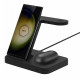 Juodas belaidis 15W pakrovėjas - stovas Android / Apple telefonams "Tech-Protect Qi15W-A37 3in1 Wireless Charger"