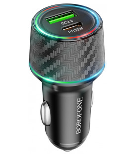 Automobilinis USB-A + USB-C QC 3.0 PD 48W pakrovėjas "Borofone Car charger BZ21 Brilliant"