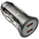 Automobilinis 2xUSB-C PD 45W 3A pakrovėjas "Borofone Car charger BZ26B Discovery"