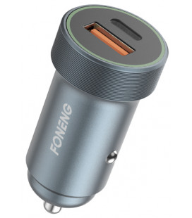 Automobilinis USB-A + USB-C PD 30W 3A pakrovėjas "Foneng Car charger C16"