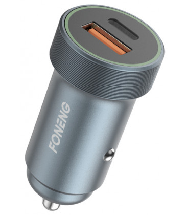 Automobilinis USB-A + USB-C PD 30W 3A pakrovėjas "Foneng Car charger C16"