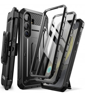 Juodas dėklas Samsung Galaxy S25 telefonui "Supcase Unicorn Beetle Pro 2-Set"