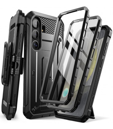 Juodas dėklas Samsung Galaxy S25 telefonui "Supcase Unicorn Beetle Pro 2-Set"