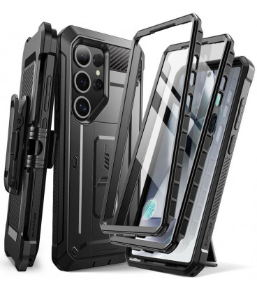 Juodas dėklas Samsung Galaxy S25 Ultra telefonui "Supcase Unicorn Beetle Pro 2-Set"