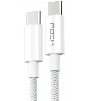 Baltas USB-C - USB-C PD100W 200cm laidas "Rock Cable R6"