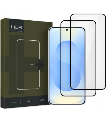 Juodas apsauginis grūdintas stiklas Samsung Galaxy S24 / S25 telefonui "Hofi Glass Pro+ 2-Pack"