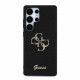 Juodas dėklas Samsung Galaxy S25 Ultra telefonui "Guess PU Fixed Glitter 4G Metal Logo Case"