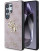 Rožinis dėklas Samsung Galaxy S25 Ultra telefonui "Guess PU 4G Metal Logo Case"