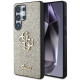 Auksinės spalvos dėklas Samsung Galaxy S25 Ultra telefonui "Guess PU Fixed Glitter 4G Metal Logo Case"
