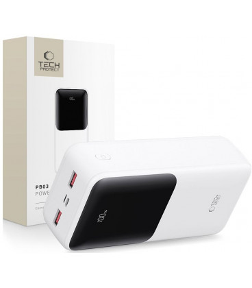 Balta išorinė baterija 22.5W 30000mAh "Tech-Protect PB03 Power Bank"