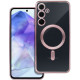 Rausvai auksinės spalvos / skaidrus dėklas Samsung Galaxy A55 5G telefonui "Electro Mag Cover"