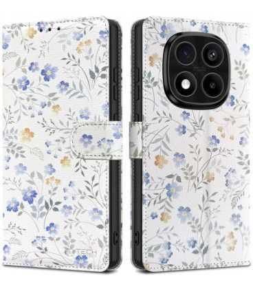 Atverčiamas dėklas Xiaomi Redmi Note 14 Pro 5G / 14 Pro Plus 5G / Poco X7 5G telefonui "Tech-Protect Wallet Spring Flowers"