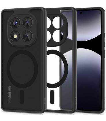 Matinis juodas / skaidrus dėklas Xiaomi Redmi Note 14 Pro 5G / Poco X7 5G telefonui "Tech-Protect Magmat Magsafe"