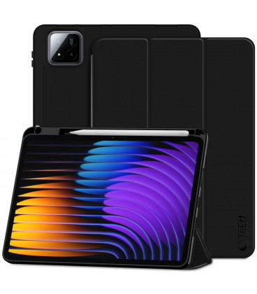 Juodas atverčiamas dėklas Xiaomi Pad 7 / 7 Pro planšetei "Tech-Protect SC"