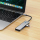 Pilkas adapteris - šakotuvas Type-C + USB3.0 + HDMI 4K 60HZ + PD100W "Tech-Protect HB01 Hub 5in1"