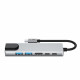 Pilkas adapteris - šakotuvas Type-C + USB2.0 + USB3.0 + HDMI 4K 30HZ + RJ45 + PD100W "Tech-Protect HB02 Hub 6in1"