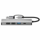 Pilkas adapteris - šakotuvas Type-C + USB2.0 + USB3.0 + RJ45 "Tech-Protect HB03 Hub 5in1"