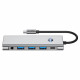 Pilkas adapteris - šakotuvas Type-C + USB2.0 + USB3.0 + HDMI 4K 60HZ + SD/TF + PD100W + AV3.5 "Tech-Protect HB04 Hub 9in1"