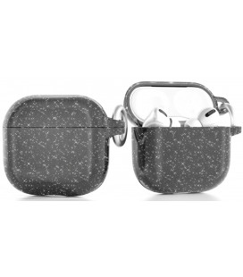 Juodas dėklas su blizgučiais Apple Airpods 4 ausinėms "Glitter Case"