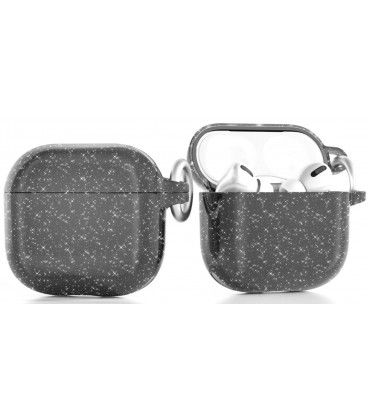 Juodas dėklas su blizgučiais Apple Airpods 4 ausinėms "Glitter Case"