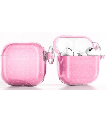 Rožinis dėklas su blizgučiais Apple Airpods 4 ausinėms "Glitter Case"