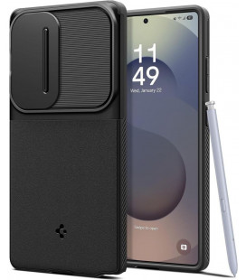 Juodas dėklas Samsung Galaxy S25 Ultra telefonui "Spigen Optik Armor"
