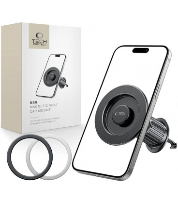 Juodas automobilinis telefono laikiklis "Tech-Protect N58 Magnetic Magsafe Vent"
