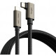 Juodas USB-C - USB-C PD240W 200cm laidas "Ringke USB 3.2 Gen 2X2 90 Degree"