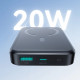 Juoda išorinė baterija - PowerBank 20W 10000mAh USB-A + USB-C MagSafe "Joyroom JR-W020"