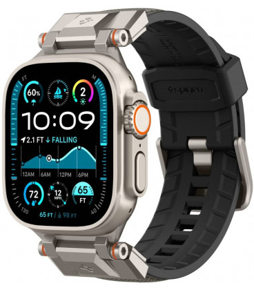 Pilka apyrankė Apple Watch 8 / 9 / 10 / 11 / SE / ULTRA (44 / 45 / 46 / 49 MM) laikrodžiui "Spigen Durapro Armor"