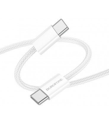 Baltas USB-C - USB-C 60W 3A 100cm laidas "Borofone Cable BX103"