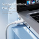 Baltas USB-C - USB-C PD100W 5A 200cm laidas "Rock Cable R6"