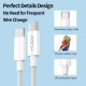 Baltas USB-C - USB-C PD100W 5A 200cm laidas "Rock Cable R6"