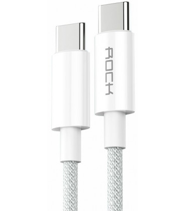 Baltas USB-C - USB-C PD100W 5A 200cm laidas "Rock Cable R6"