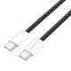 Juodas USB-C - USB-C 60W 3A 100cm laidas "Borofone Cable BX103"