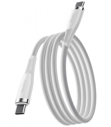 Baltas USB-C - USB-C PD100W 5A 100cm laidas "Benks Cable D47 Braided"