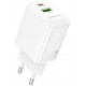 Baltas 1xUSB-A + 1xUSB-C QC 3.0 PD30W GaN pakrovėjas "Borofone Wall charger BN29 Fuente"