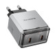 Pilkas 2xUSB-C PD40W GaN pakrovėjas "Borofone Wall Charger BN21 Lena"