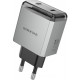 Pilkas 2xUSB-C PD40W GaN pakrovėjas "Borofone Wall Charger BN21 Lena"