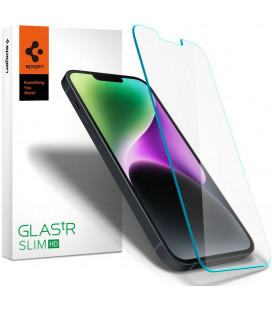 Apsauginis grūdintas stiklas Apple iPhone 13 / 13 Pro / 14 / 16E / 17E telefonui "Spigen Glas.TR Slim HD"