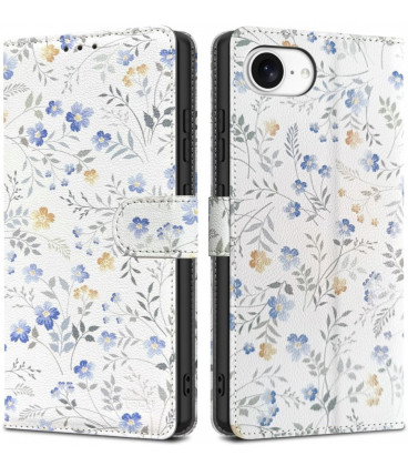 Atverčiamas dėklas Apple iPhone 16E / 17E telefonui "Tech-Protect Wallet Spring Flowers"