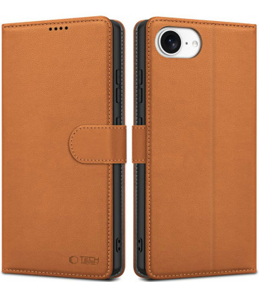Rudas atverčiamas dėklas Apple iPhone 16E / 17E telefonui "Tech-Protect Wallet"