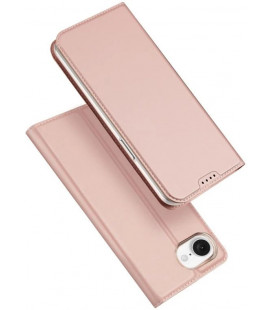 Rausvai auksinės spalvos atverčiamas dėklas Apple iPhone 16E / 17E telefonui "Dux Ducis Skin Pro"