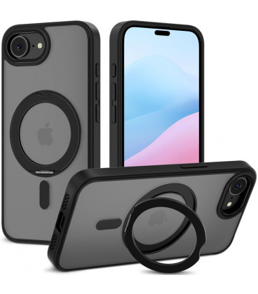 Matinis juodas dėklas Apple iPhone 16E / 17E telefonui "Tech-Protect MagRing Magsafe"
