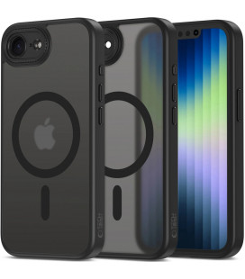 Matinis juodas dėklas Apple iPhone 16E / 17E telefonui "Tech-Protect MagCam Magsafe"