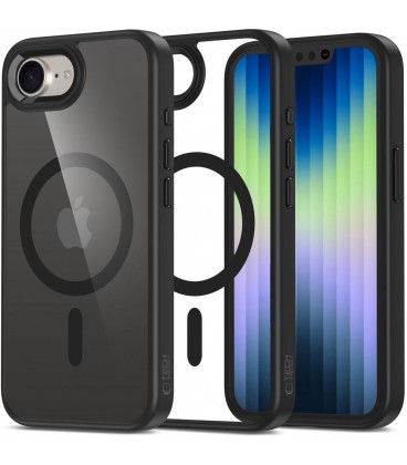 Juodas / skaidrus dėklas Apple iPhone 16E / 17E telefonui "Tech-Protect Magmat Magsafe"