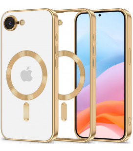 Auksinės spalvos / skaidrus dėklas Apple iPhone 16E / 17E telefonui "Tech-Protect MagFlex Magsafe"