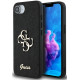 Juodas dėklas Apple iPhone 16E / 17E telefonui "Guess PU Fixed Glitter 4G Metal Logo Case"